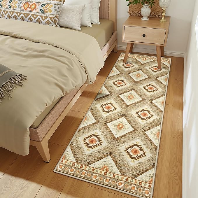 Area Rug 2x8 Rug Machine Washable Non-Slip Low Pile Print Pattern Western Rug - Image 6