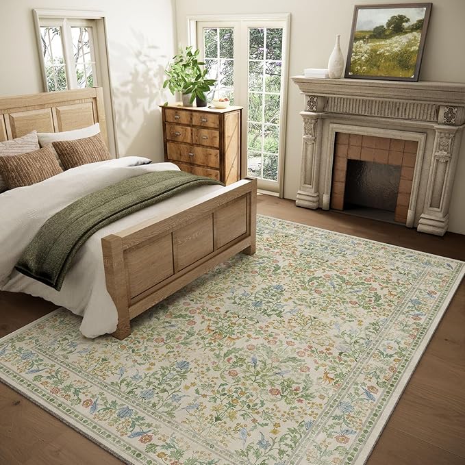 Washable Area Rugs for Living Room: 6x9 Bedroom Rug Stain Resistant Non Slip - Image 2
