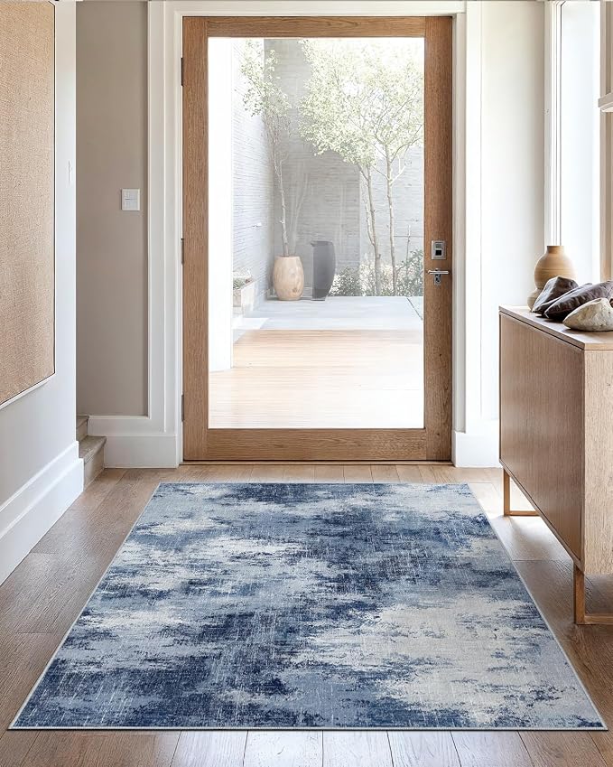 3x5 Area Rug for Bedroom, Modern Abstract Washable Rug - Image 2