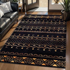 SERISSA 3x5 Area Rugs for Living Room, Washable Non-Slip Black and Gold Small - Image 2
