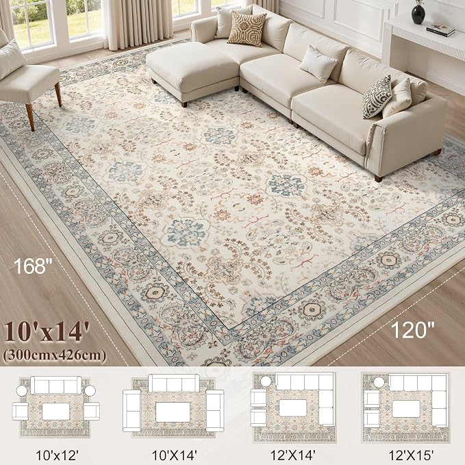 Vintage Living Room Area Rug 10x14 - Image 9