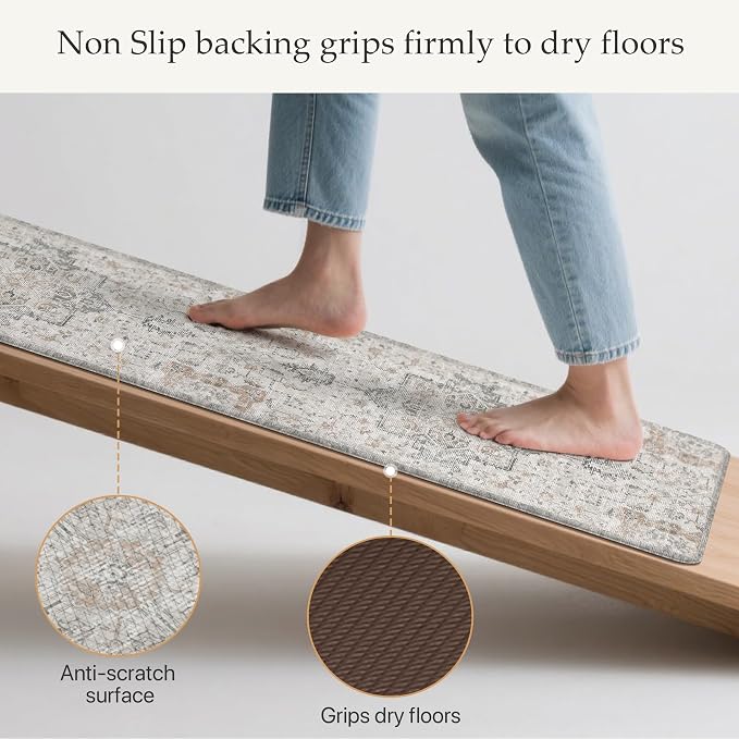 GENIMO Kitchen Mats for Floor 2PCs, Washable Anti Fatigue Mat for Cushioned - Image 4
