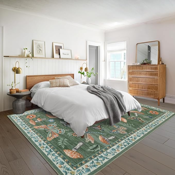 ROYHOME Mushroom Washable Rug 5x7 Area Rugs - Image 8