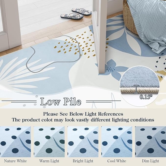 Lahome 9x12 Rugs for Living Room, Washable Non-Slip Ultra-Thin Larege Area Rug - Image 3