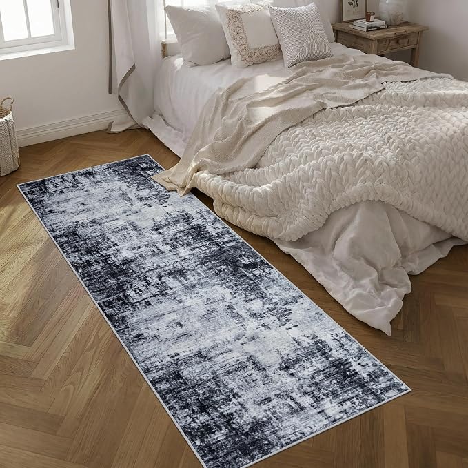 Washable Area Rug 3x8 Entryway Rug: Washable Modern Abstract Soft Thin Rug - Image 2