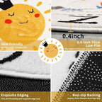 Round ABC Space Kids Rugs, 5.2 ft Non-Slip Solar System Alphabet Rugs, Washable - Image 6