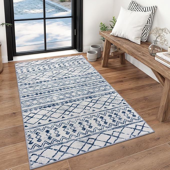 KUTA Vintage Boho Washable Rugs 3x5, Moroccan Non Slip Entryway Rug by KUTA