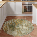 Green Round Area Rugs 4ft Washable Circle Rug - Image 4
