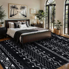 SERISSA 5x8 Area Rugs for Living Room, Washable Non-Slip Black and White Boho - Image 2