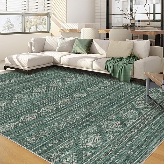 Nakagishi Area Rugs 9x12 Living Room: Washable Boho Large Neutral Modern Soft by NakagishiAreaRug