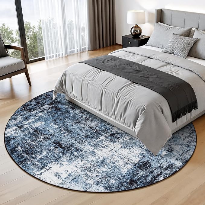 Rugflix Round Area Rugs 6Ft for Living Room, Washable Circle Rug - Image 2