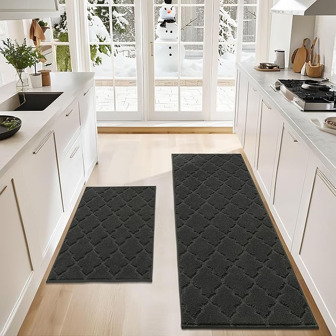 COSY HOMEER Soft Kitchen Rugs for in Front of Sink Super Absorbent Kitchen by COSYHOMEER