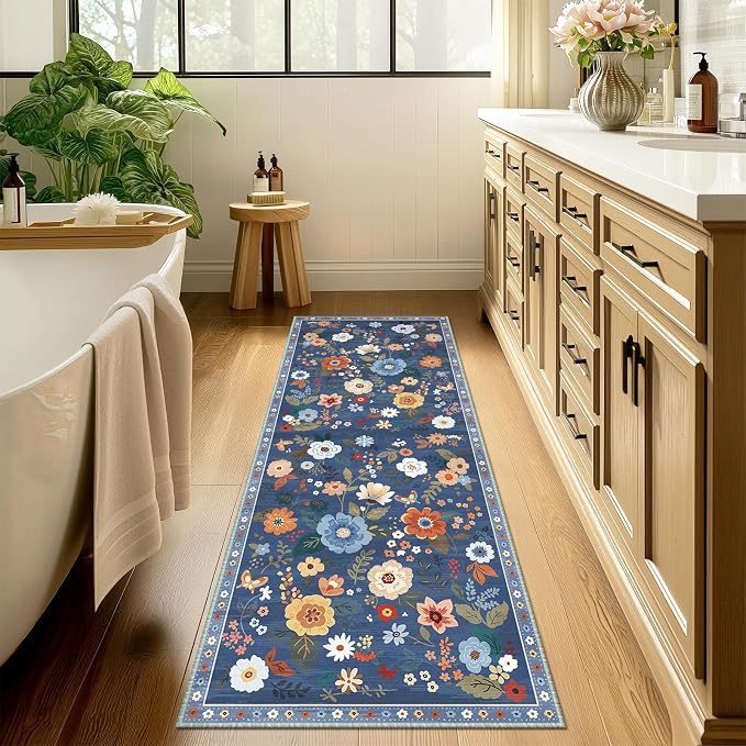 RELEANY Floral 2x8 Area Rugs Washable Print Boho Cute Carpet Non Slip Flower - Image 8