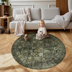 Moynesa Ultra-Thin Washable 5ft Round Rug - Image 3