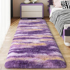 Soft Runner Rugs for Bedroom Hallways, 2x5 Abstract Purple Fluffy Shag Throw by Ailyei