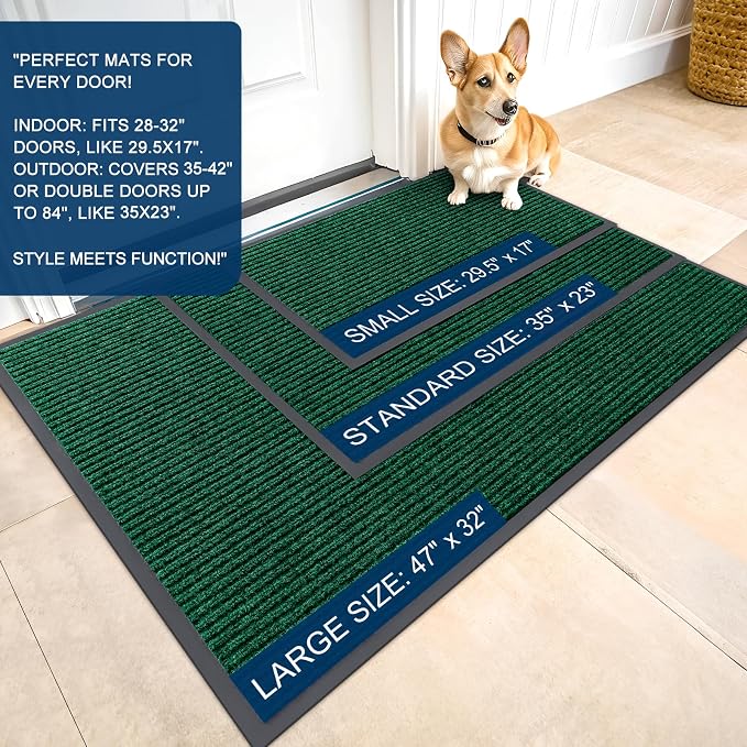 OLANLY Front Door Mat Indoor Outdoor Entrance, Waterproof Heavy Duty Doormat - Image 2