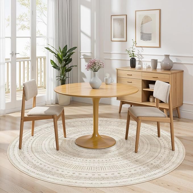 cotiled 5x5 Round Area Rugs Living Room Rug: Washable Boho Rugs - Image 4