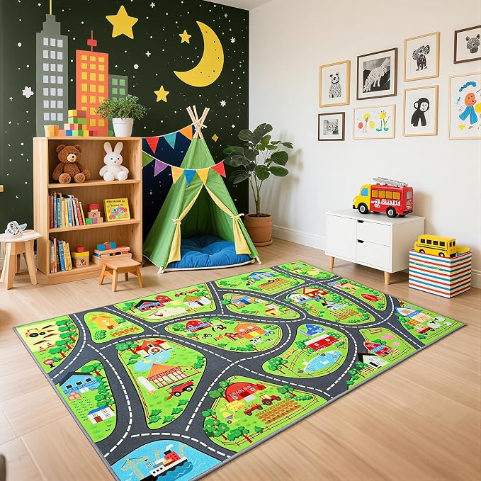 Farmyard Adventure Play Rugs, Educational and Fun Farm Play Mat - Image 3