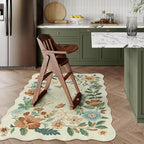 Lahome Floral Machine Washable Rug, 3x5 Rug Non Slip Soft Bedroom Rugs - Image 2