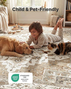 AMADA HOMEFURNISHING 9x12 Area Rugs, Low-Profile Large Washable Area Rug - Image 3