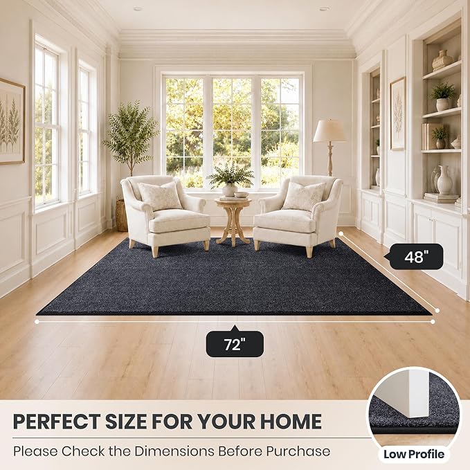 PURRUGS Easy Care Area Rug 4ft x 6ft, Non-Slip Machine Washable Door Mat - Image 8