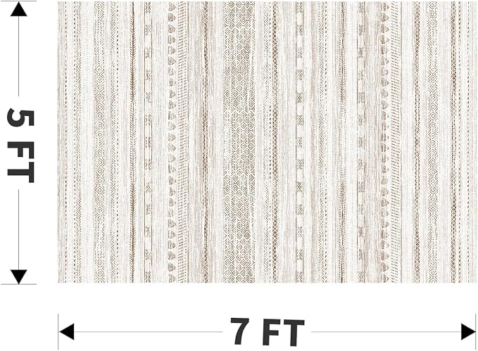 5x7 Large Area Rugs for Living Room Machine Washable Rug Distressed Indoor - Image 2