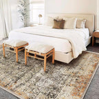 CHAMPLANT Area Rug 8'x10' Washable Vintage Traditional Mat Distressed Indoor - Image 2