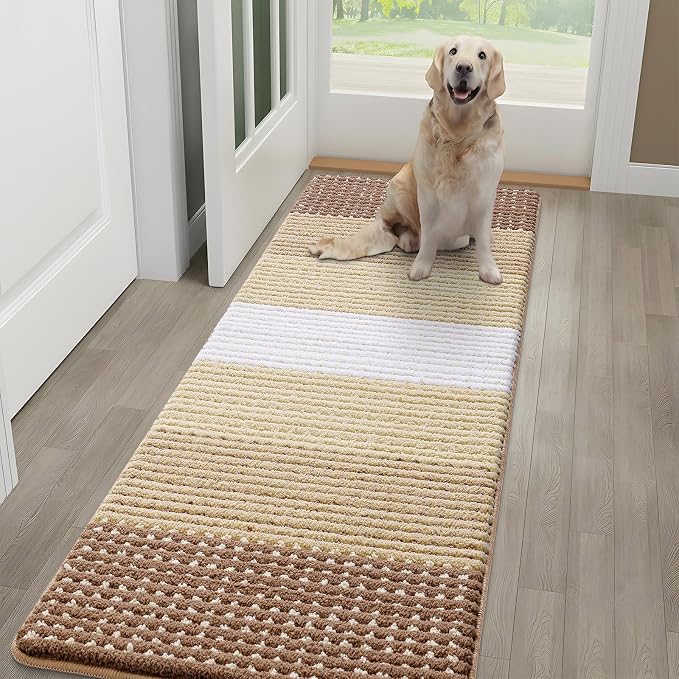 Kitinjoy Indoor Outdoor Door Mat, 59x20 Non-Slip Absorbent Dirt Trapper by Kitinjoy