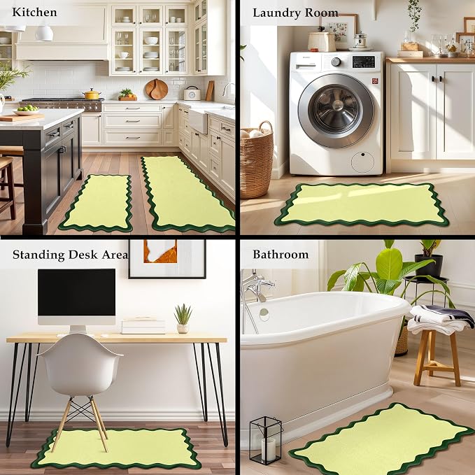 Arenarug Scalloped Kitchen Mats Rugs Sets of 2 Cushioned Anti Fatigue Floor Mat - Image 7