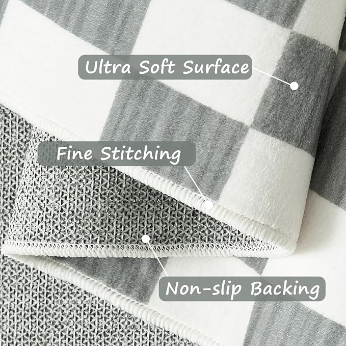 jinchan 8x10 Checkered Area Rugs - Image 6