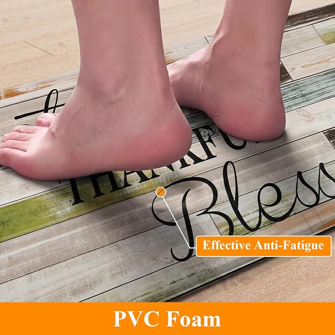 HEBE Anti Fatigue Kitchen Rugs Set of 2, Non Slip Cushioned Kitchen Mats - Image 3