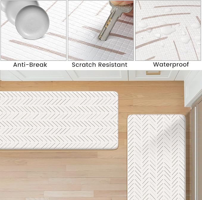 KIMODE Anti Fatigue Kitchen Mat, Boho Kitchen Rugs Sets of 2, Cushioned Kitchen - Image 6