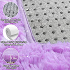 ONASAR 5x7 Area Rugs for Living Room Bedroom, Fluffy Purple and White Throw Rug - Image 4