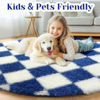 KICMOR Round Rug 4ft for Bedroom, Soft Fluffy Circle Area Rug Cute Small Living - Image 4