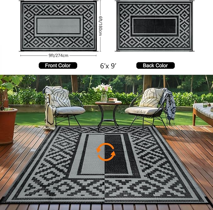 Outdoor Patio Plastic Straw Rug - Image 4