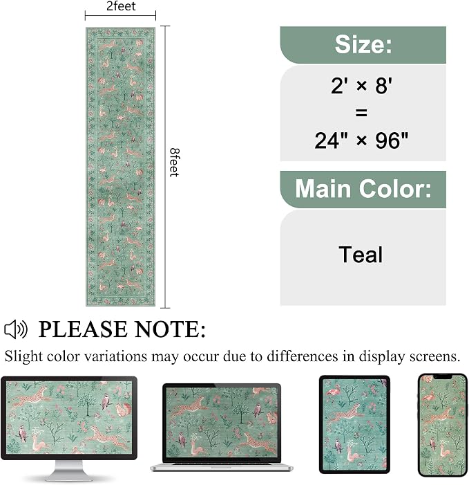 DUKINO Runner Rug, 2x8 Washable Kitchen Rugs - Image 2