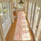 2x8 Area Rugs, Washable Floral Rug, Low Pile Non-Slip Carpet, Flower Rug - Image 7