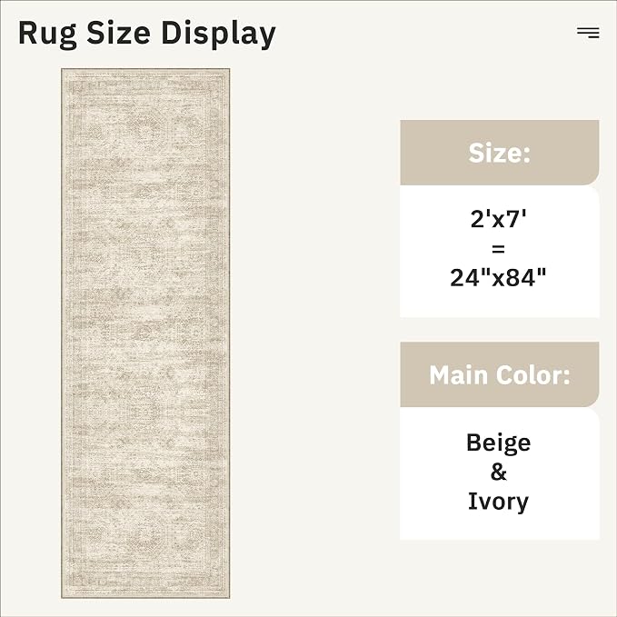 Soalmost Runner Rug 2x7 Washable Non-Slip Hallway Runner Rugs - Image 5