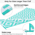 Smiry Waterproof Outdoor Rug 6x9 ft, Reversible Plastic Straw Patio Camping Rugs - Image 4