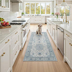 RELEANY Area Rugs Runner 3'x7' Washable Non-Slip, Floral Vintage Distress - Image 3