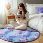 ONASAR Rainbow Round Area Rugs 5ft, Soft Bedroom Circle Rug Mats - Image 6