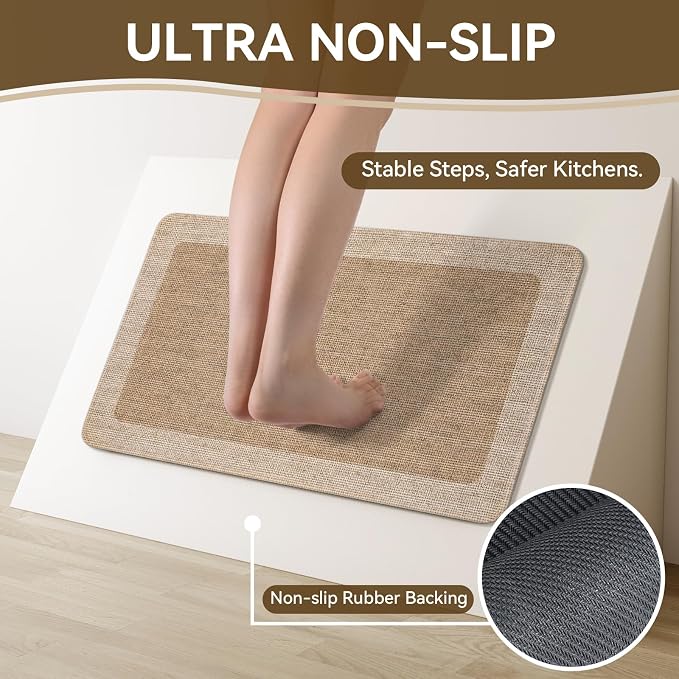 Kitchen Mat Non Slip, Washable Kitchen Rugs, Absorbent Kitchen Mats - Image 3