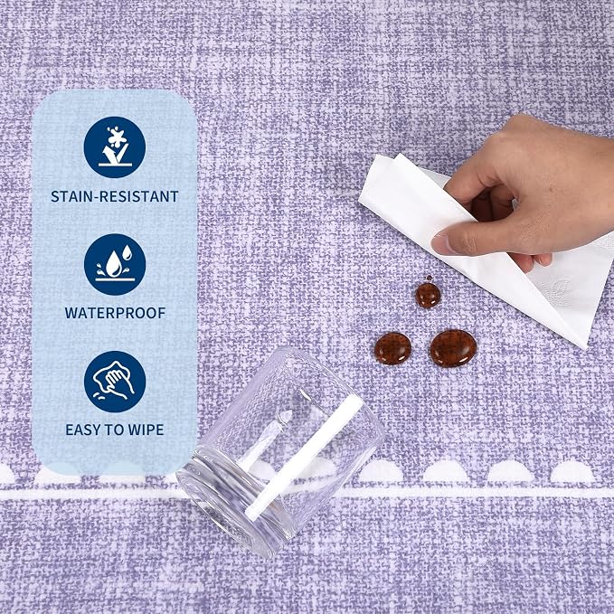 GarveeHome Scalloped Bow Rug for Living Room, Solid Purple Rug for Dorm - Image 7