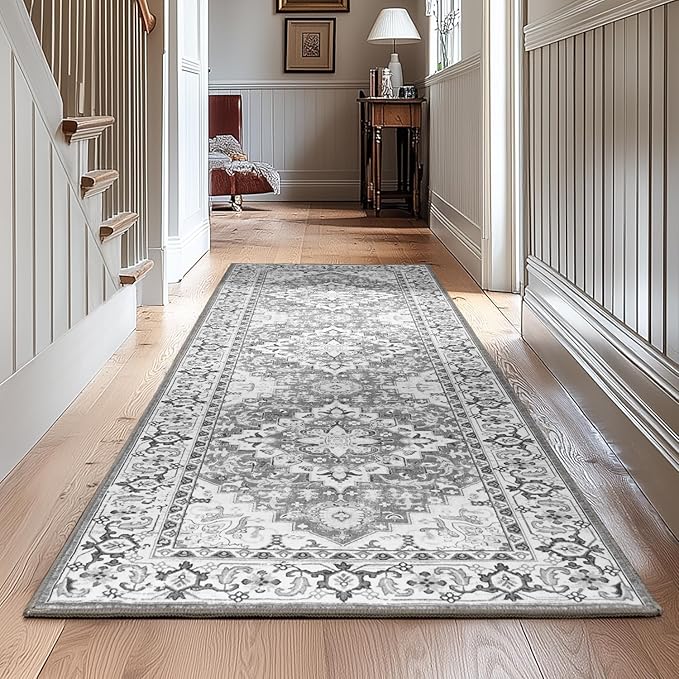 Lessymo 2 x 6 Runner Rug for Hallway, Machine Washable Entryway Rugs Boho Faux - Image 3