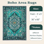 SERISSA Area Rug 3x5 Boho Teal Rugs - Image 6