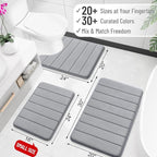 OLANLY Memory Foam Long Bathroom Rugs Runner 59x24, Super Soft Absorbent Bath - Image 2