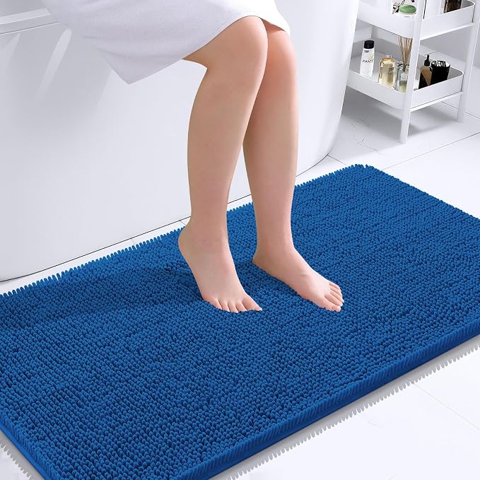 OLANLY Bathroom Runner Rugs 44x24, Soft Absorbent Chenille Bath Rugs, Rubber - Image 2