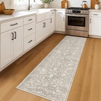 KILOCOCO Hallway Runner 2x7 Rug Runner Printed Vintage Floral Washable Kitchen - Image 2