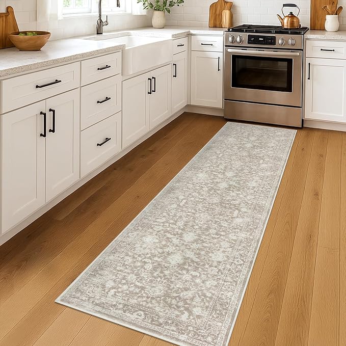 KILOCOCO Hallway Runner 2x7 Rug Runner Printed Vintage Floral Washable Kitchen - Image 2
