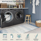 Lahome Moroccan Washable Blue Runner Rug 2x6 Rug Runners - Image 4